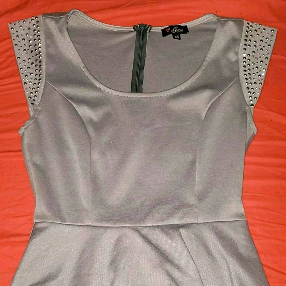 Gray Studded Mini Dress